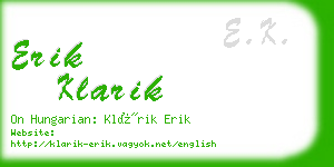 erik klarik business card